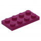 LEGO lapos elem 2x4, bíborvörös (3020)